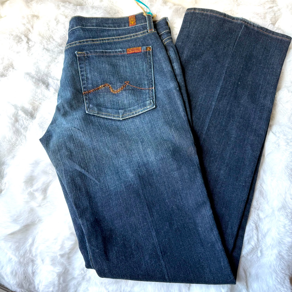 7 For All Mankind Dark Blue Flare Jeans - New!